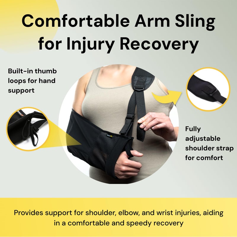 BraceUP Arm Sling for Shoulder Injury for Women and Men - Rotator Cuff Torn, Wrist and Elbow Surgery with Adjustable Padded Arm Support Strap - Image 2